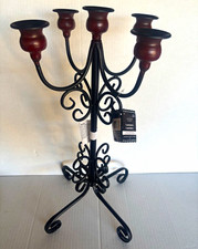 Ashland Halloween Black Metal Scroll Candelabra 5-Candle Holder 21 in picture