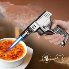 Outdoors Gas Metal Lighter Windproof BBQ Kitchen Cooking Jet Torch Turbine Gun picture