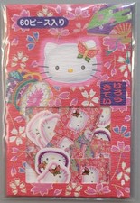 Vintage 2000 Hello Kitty Sakura Sticker Flakes 60pc Gold Foil Sanrio Japan Rare picture