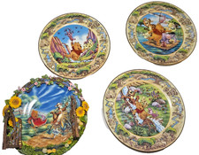 Bradford Exchange Winnie The Pooh Plates Lot of 4 Includes 3D Opening Gate Plate picture