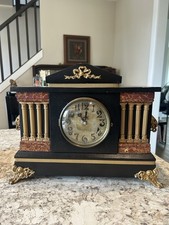 E. Ingraham Antique Mantle Clock With Key picture