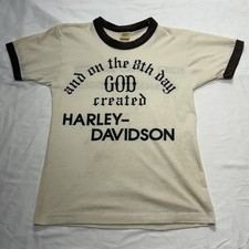 Harley-Davidson Graphic Ringer T-Shirt Perry Kalamazoo Michigan Vintage Size S picture
