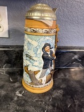 VTG 1982 Norman Rockwell Braving The Storm Beer Stein Museum COA Booklet  picture