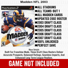 Madden NFL 2003 PS2 Playstation Roster Season Player Update Memory Card picture