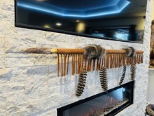 Hand Made Native American Indian Cherokee Raccoon Spear By Enrolled Member 60” picture