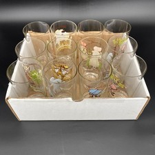 Vintage Lot Of 12 Holly Hobbie American Greetings Glass Tumblers Glasses picture