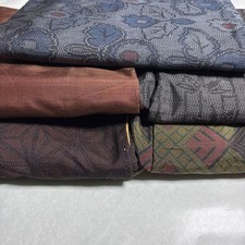 Lot of 5 Japanese Vtg Kimonos Oshima for Upcycle Various Pattern/Size/Material picture