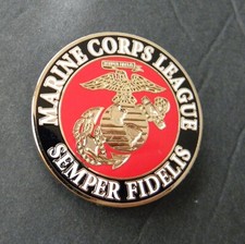 US MARINE CORPS LEAGUE USMC MARINES SEMPER FIDELIS LAPEL PIN BADGE 1.5 INCHES picture