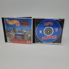 Hot Wheels: Stunt Track Driver + Crash CD-ROM (PC, 1998) 2 Game Lot Mattel picture