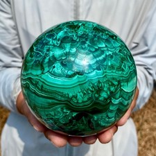 4.6LB Rare Natural Malachite quartz hand Carved sphere Crystal Healing picture