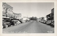 RPPC Goldendale Washington WA Main Street Downtown Photo Vtg Postcard 5A picture
