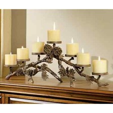 Pinecone Mantlepiece Candleholder Home Decorative Collectible - Aluminum picture