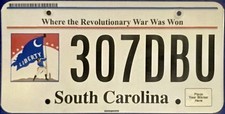 2020 ‘s SOUTH CAROLINA Where the Revolutionary War Was Won License Plate picture