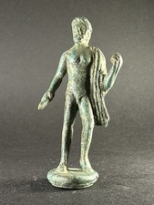 ANCIENT ROMAN BRONZE STATUE OF GOD JUPITER (ZEUS) - CIRCA 100-300 AD (9CM) picture