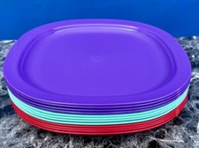 Tupperware Microwave Reheatable Luncheon Plates Square 9.5