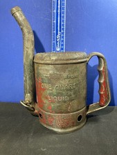 Vintage Swingspout Oil Can -One Quart- Red picture