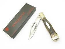 Vtg 1991 Winchester W 15 1920 Stag Handle USA Coke Bottle Folding Hunter Knife picture