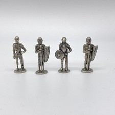 Lot 4 Metal Medieval Knight Miniatures Pewter D&D RPG Tabletop Figures picture