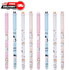 8 Pcs Cute Cat Pens Cartoon Erasable Pens 0.5mm Black Ink Smooth Writing Pen Kaw picture
