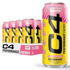 C4 Performance Energy Drink with Zero Sugar, Strawberry Blast, 12pk picture