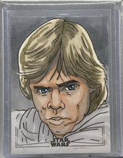 2025 Topps Star Wars Hyperspace Luke Skywalker 1/1 Silver Sketch By Jason Montoy picture
