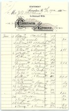 1900 Scranton PA Coursen Grocer billhead w/ itemized groceri picture