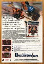 1996 Descent to Undermountain PC Print Ad/Poster Dungeons & Dragons RPG Game Art picture