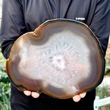 780G Natural Agate Striped Crystal Quartz, Hand-cut Mineral Specimen Healing picture