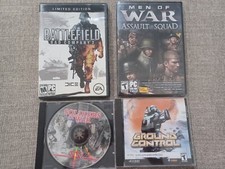 Lot Of 4 War PC Video Games - Soldiers At War Battlefield Ground Control Assault picture