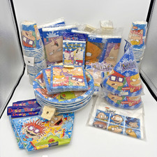 Vintage Nickelodeon Rugrats Party Supplies Lot Plates Cups Hats Napkins Decor NO picture