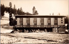 Estes Park, Colorado Ski Lodge Winter Scene Real Photo Postcard 1939 picture
