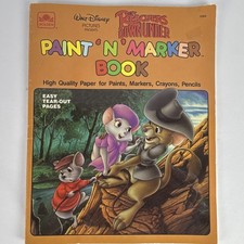 Vintage 1990 Disney The Rescuers Down Under Paint N Marker Book Golden Unused picture