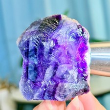 189G Rare transparent purple cubic fluorite mineral crystal sample/China picture