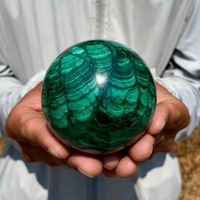 1.27LB Rare Natural Malachite quartz hand Carved sphere Crystal Healing picture