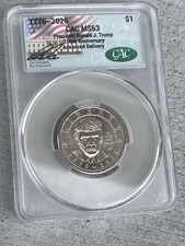 Trump $1 2026 - 250th Anniversary CAC MS63 Advanced Delivery + Signed Label picture