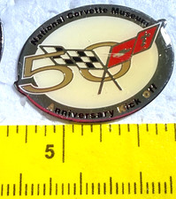 Corvette Museum National 50th Anniversary Kick Off Badge Lapel Tack Pin  picture