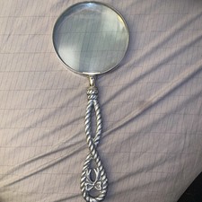 Vintage Large Heavy Brass Magnifying Glass – 10
