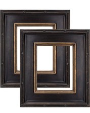 Museum Plein Aire Ornate Picture Frame - 12X16 Antique Black W/Gold Oil Set of 2 picture