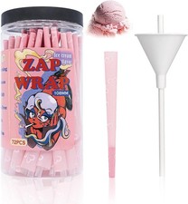 ZAPWRAP 72 PCS Pink Pre Rolled Cones Ice Cream Flavor King Size Rolling Paper picture