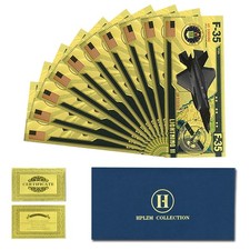 F35 Lightning II Jet Gold Foil Banknotes Set of 10 | Modern Stealth Collectible picture