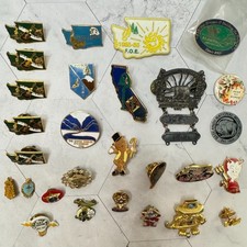 Lot Of 28 Vintage Pins Service Awards Unions Clubs Military School Fraternal picture