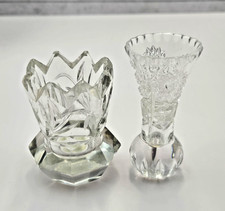 Bohemia Czech Crystalware 2 Piece Lot Cut Crystal Decorative Glass Miniatures DW picture