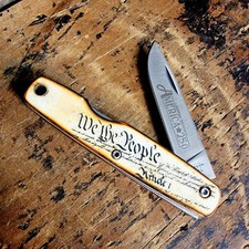 BEAR & SON CUTLERY USA WE THE PEOPLE BONE PEN KNIFE AMERICA 250 ANNIVERSARY picture
