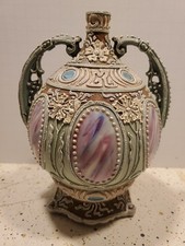 Antique Moriage Nippon Porcelain 7 inch Vase picture