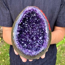4.29LB Natural amethyst Dinosaur egg Quartz Crystal specimen healing picture