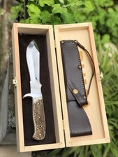 Handmade Hunter Replica Knife–German Style Fixed Blade with Stag Handle BOX picture