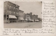 Street View Manchester MI Michigan 1906 RPPC Photo Postcard COPY picture