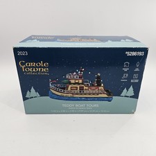 Carole Towne Collection Teddy Boat Tours with Santa Music  LED Lights Excellent picture