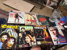 Vintage 90s X-Files Sci-Fi Magazine Lot Wizard Cinescape Cards Illustrated 7pc picture