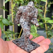 4''Natural Fire Golem Quartz Hand Carved wild man Skull Crystal Healing 1pc picture